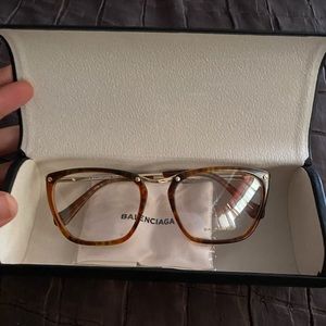 Brown Balenciaga glasses no prescription